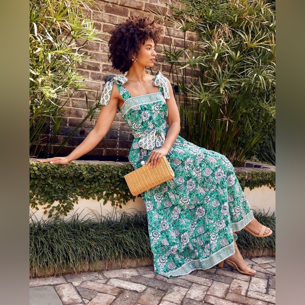 Sue Sartor Annabel Sun Dress | Green Garden | Medium